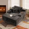 Transform Your Space with the 67'' Oversized Comfy Chaise Lounge - Plush Corduroy Indoor Sofa Bed in Gray