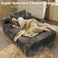 Transform Your Space with the 67'' Oversized Comfy Chaise Lounge - Plush Corduroy Indoor Sofa Bed in Gray
