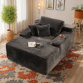 Transform Your Space with the 67'' Oversized Comfy Chaise Lounge - Plush Corduroy Indoor Sofa Bed in Gray